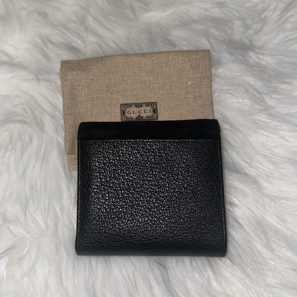 Gucci Leather & Suede Bamboo Wallet vintage black - Picture 2 of 12